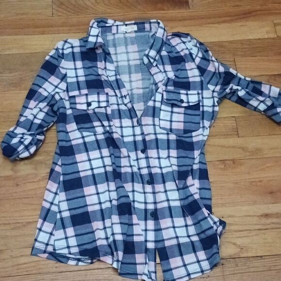 Paper + Lee Juniors Plaid Button Down Shirt sz XL - Picture 4 of 4